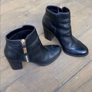 Aldo black heeled booties